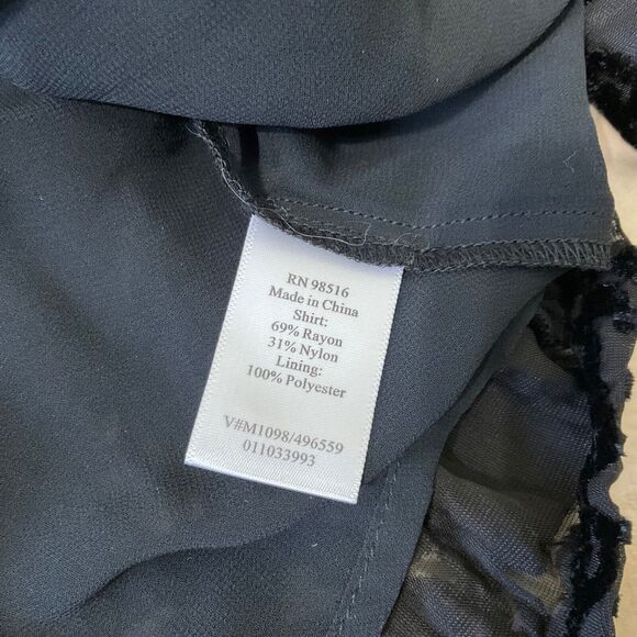 Coldwater Creek Velvet Burnout Blouse top petite XL whimsy Goth Fairy Grunge - Picture 10 of 12